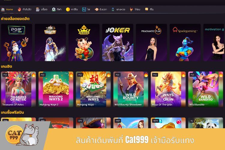 สินค้าเดิมพันที่ Cat999 เจ้ามือรับแทง